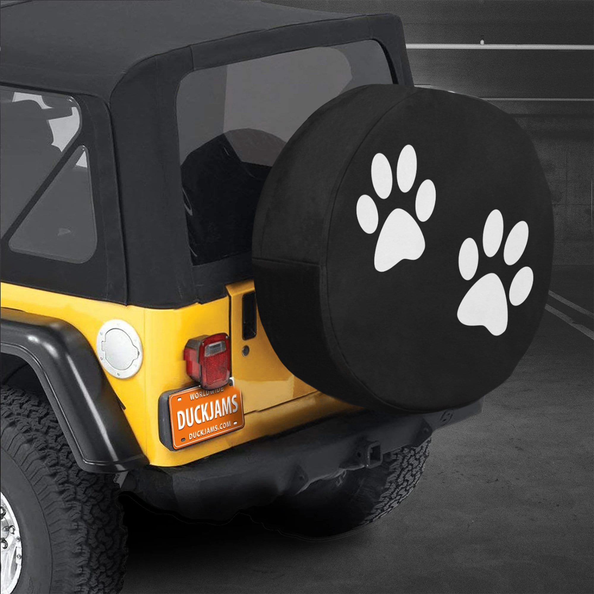 Dog Paw Tire Cover SUV Spare Tire Cover Dog Car Accessories Cover With