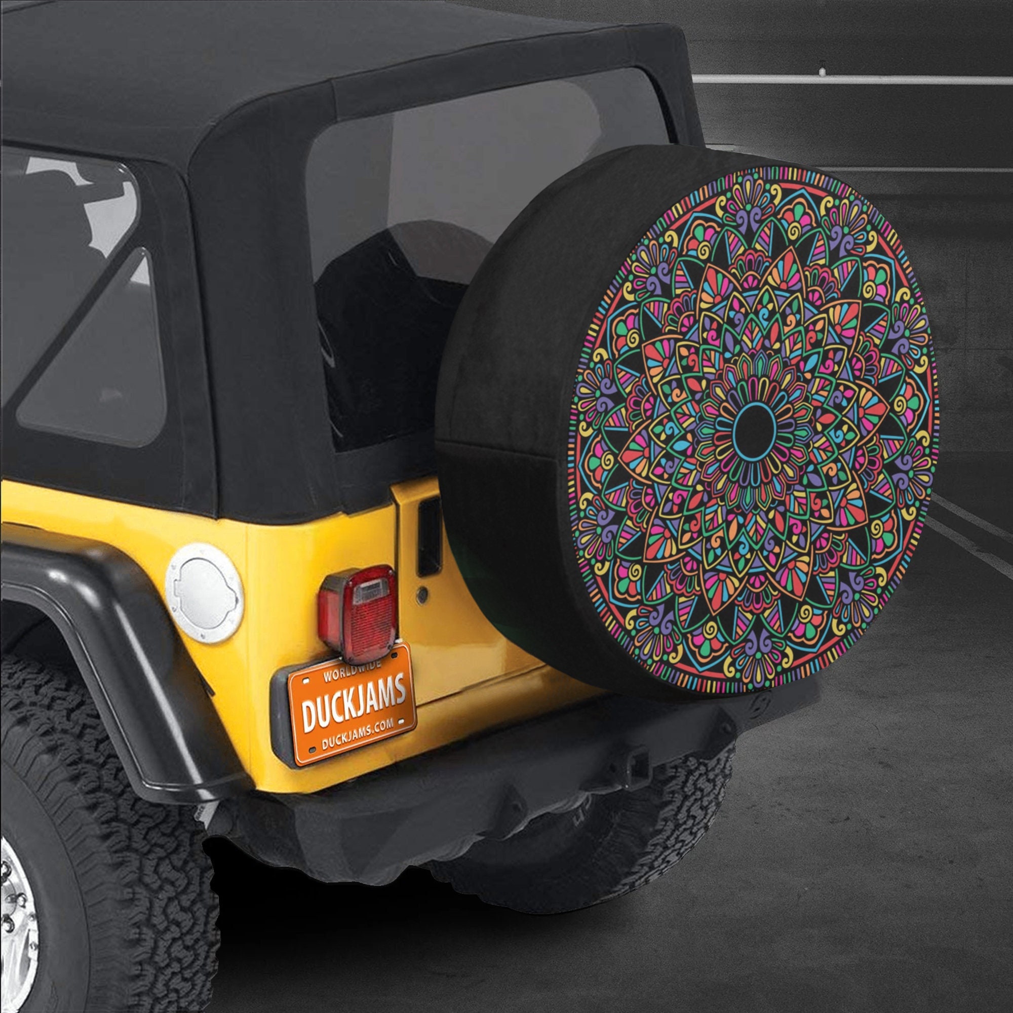 Foruidea Daisy Flower Spare Tire Cover Dust-Proof Wheel Tire Cover Fit Trailer, RV, SUV and Many Vehicle 17 Inch - 3