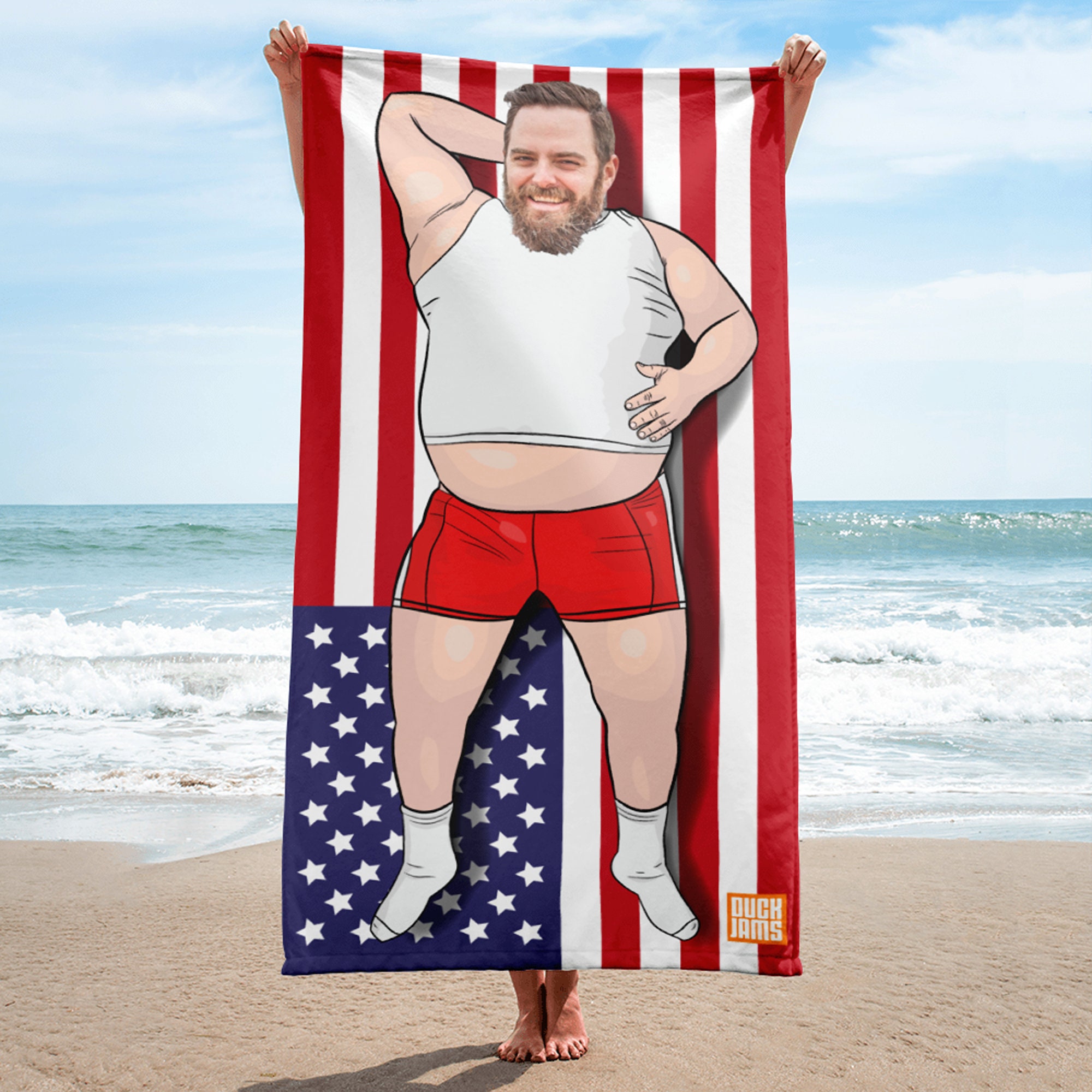 USA Custom Beach Towel Personalized Gift Idea Funny Selfie Etsy