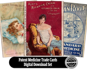激レア！ドイツ 19世紀 アンティーク 洋書 医学 薬学 医療 古書 広告 Antique Victorian Quack Medicine Advertisement for Ayers Pills Get