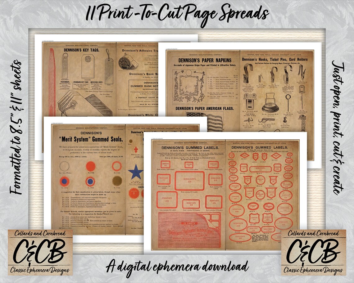 Antique Paper Office Supply Catalog Pages Digital Download Etsy