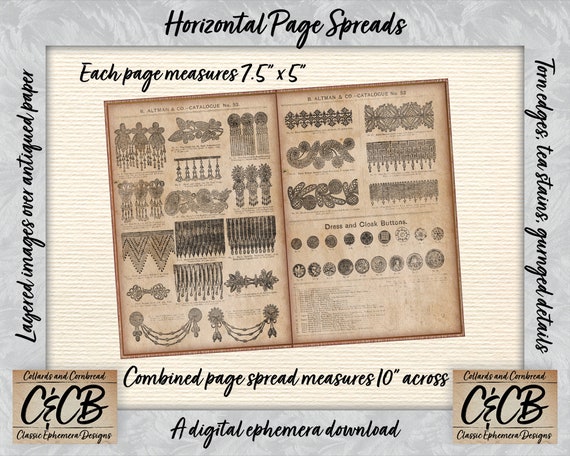 19th Century Luxury Department Store Catalog Pages Digital