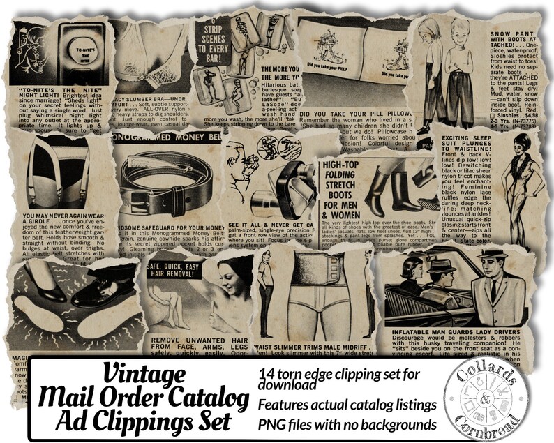 Vintage Mail Order Catalog Digital Download Ephemera Set for Junk