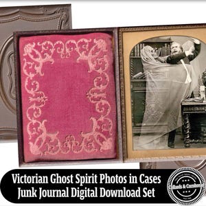 Victorian Seance Ghost Spirit Photos in Case Digital Download Set, Antique Spirit Photography, Macabre Gothic Art Print Oddity,Dark Academia