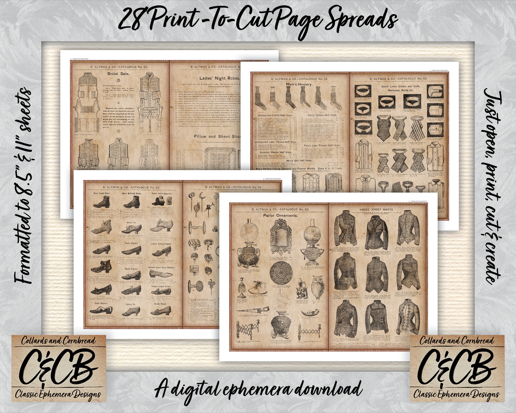 19th Century Luxury Department Store Catalog Pages Digital