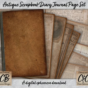 Journal de scrapbooking ancien et kit de téléchargement numérique de pages de coupures de journaux pour les journaux indésirables, la fabrication de cartes, le scrapbooking et la création de papier