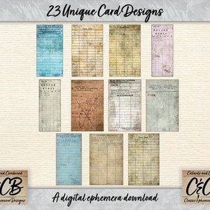 Grunged Library Due Date Slips Printable Digital Download | Etsy