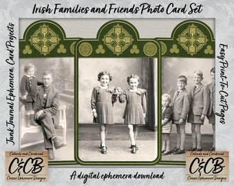 Irish Families and Friends Photo Card Set Digital Download Kit for Junk Journaling, Collage Making, Scrapbooking and Paper Craft Designs