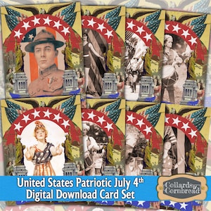 Antique United States Patriotic Inuaguration Digital Download Card Set for Junk Journaling, Card Making, Scrapbooking and Paper Crafting