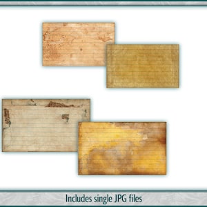 Printable Grungy Index Cards, Vintage Ephemera Set (digital Download ...