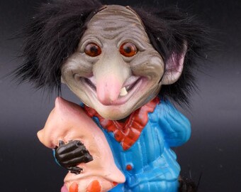 Vintage Berries Troll Bobblehead, World's Best Roommate - 1972 Hong Kong