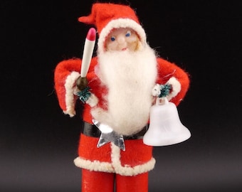 Vintage Christmas Belsnickle Santa with Candle and Bell Occupied Japan