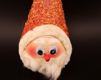 Vintage Christmas Putz Santa Claus with Chenille and Cotton Trim 5" Germany #2