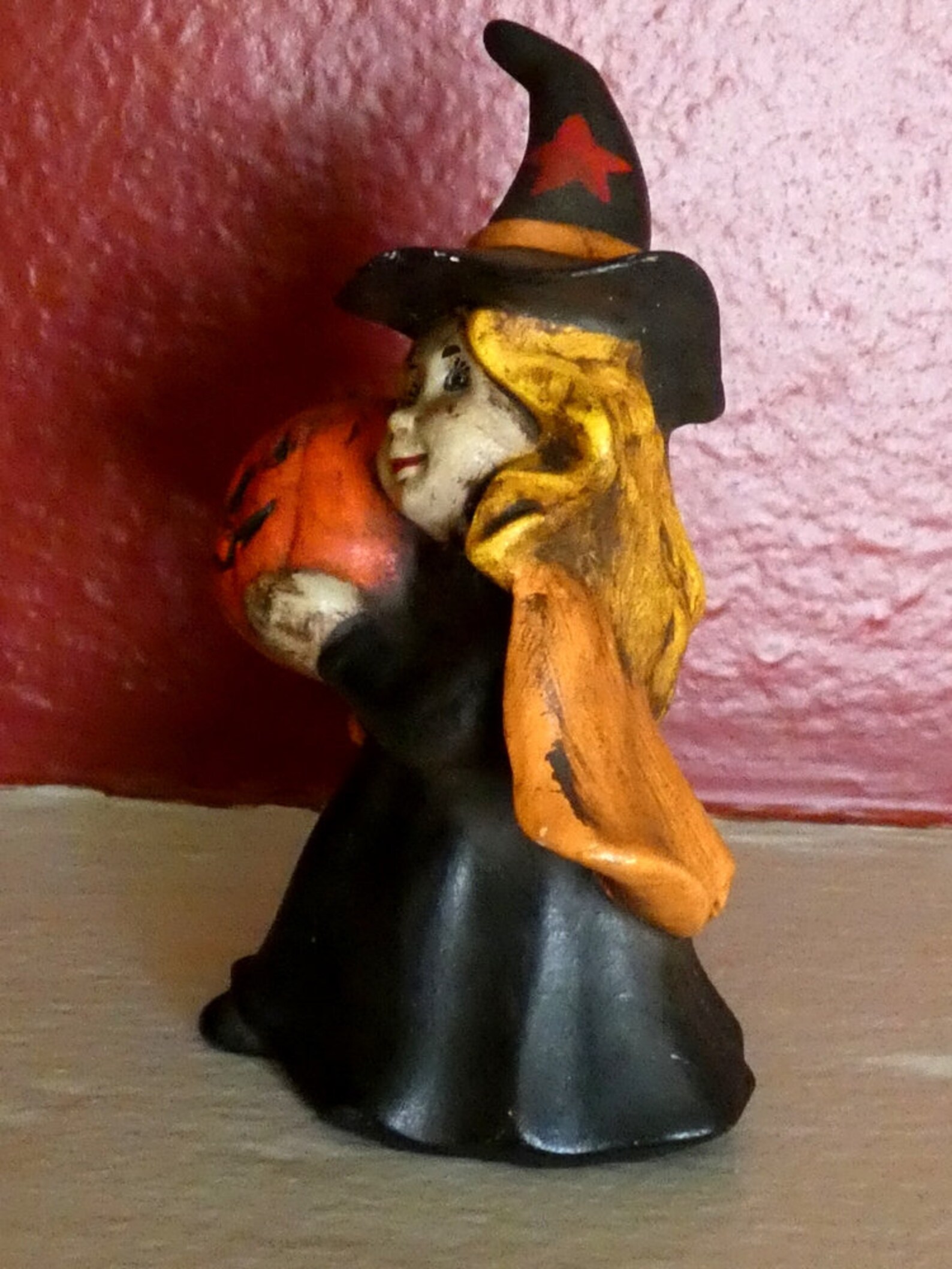 Vintage Ceramic Halloween Witch with Pumpkin JOL Holiday Etsy