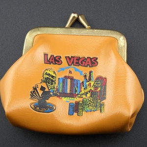 Vintage Brown Las Vegas Souvenir Change Purse