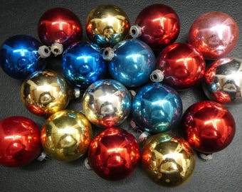 Vintage Christmas Mercury Glass Shiny Brite Ornament Lot USA Crafting 2 1/2"