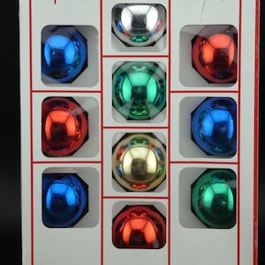 Vintage Christmas Holly Multicolored Mercury Glass Ornaments in Original Box
