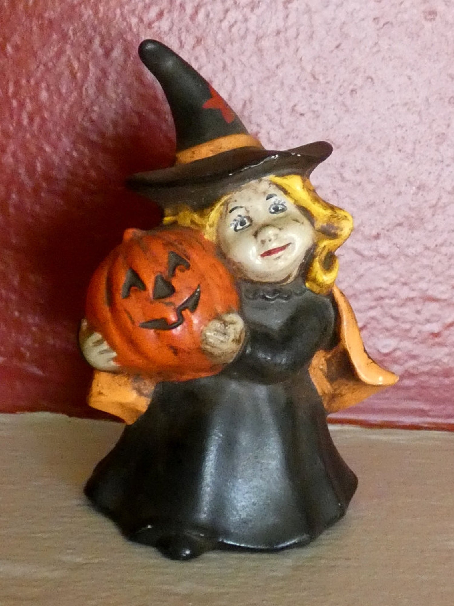 Vintage Ceramic Halloween Witch with Pumpkin JOL Holiday Etsy