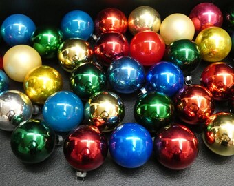 Vintage Christmas Mercury Glass Shiny Brite Ornament Lot USA 35 Crafting 2.25" C