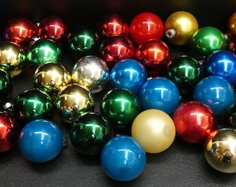 Vintage Christmas Mercury Glass Shiny Brite Ornament Lot USA 35 Crafting 2.25" B