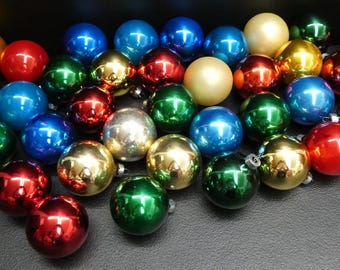 Vintage Christmas Mercury Glass Shiny Brite Ornament Lot USA 35 Crafting 2.25" A