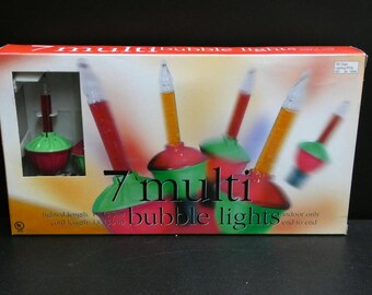 Vintage Christmas Bubble Light Set 7 Bulb String Lights Set A Working Target 2001 New