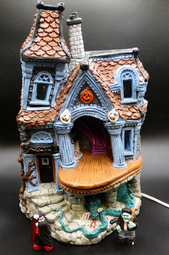 Vintage Halloween Accents Unlimited Ceramic Haunted House With Etsy