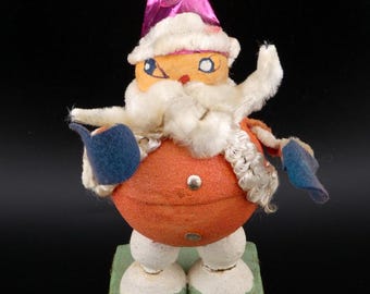 Vintage Christmas Putz Pixie Elf Gnome Santa Claus 6" Decoration Made in Japan