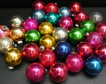 Vintage Christmas Mercury Glass Shiny Brite Ornament Lot USA 32 Crafting 2"