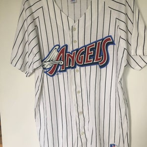 Vtg Russell Athletic Diamond Collection Anaheim Angels Pinstripe Baseball  Jersey