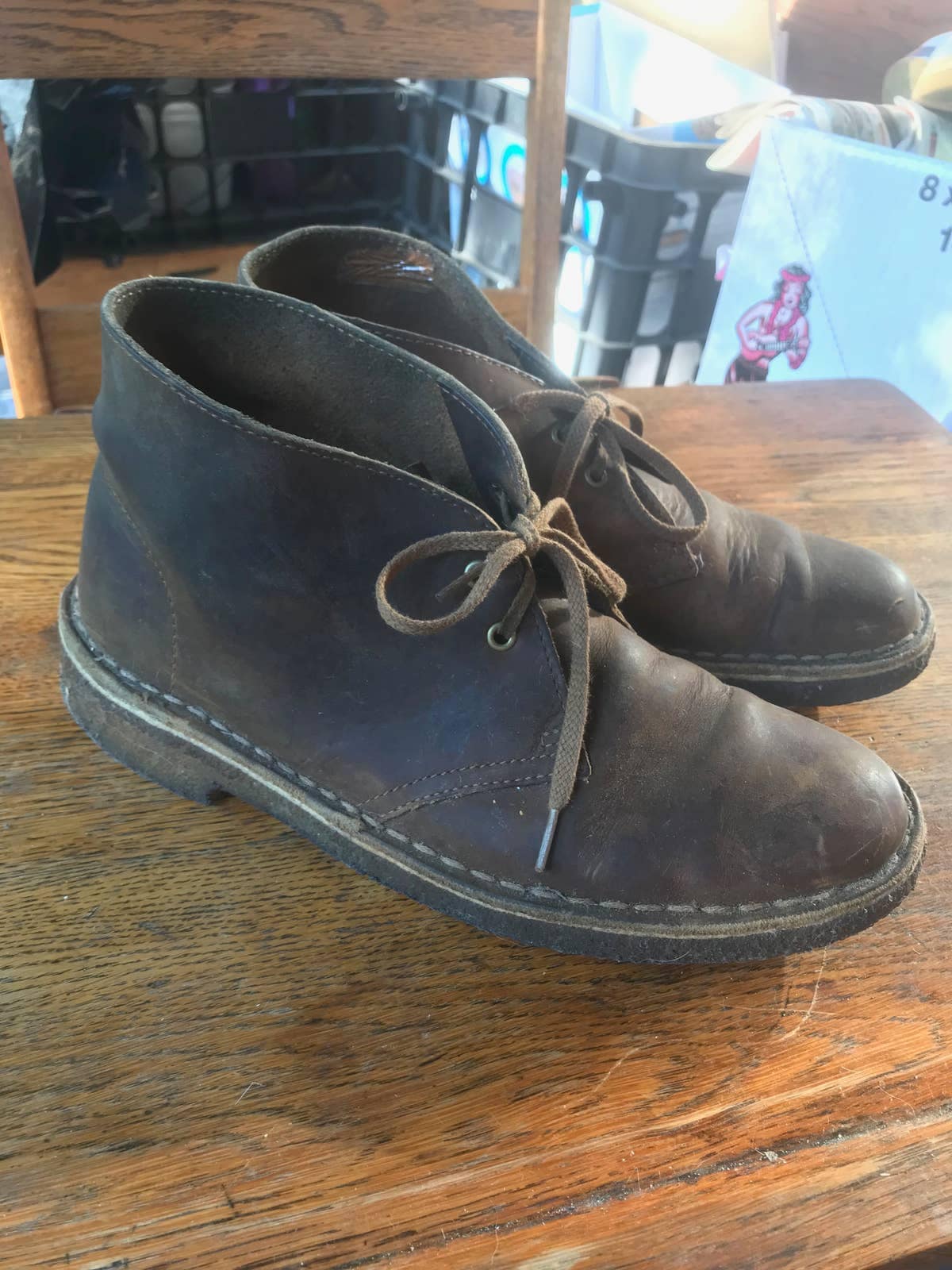 Nebu Lyrical Recollection Vintage Clarks Desert Boots 7.5W Brown Leather Crepe Chukka - Etsy