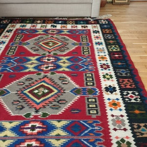 Gorgeous vintage wool kilim, large size for a livingroom, handwoven, Romania