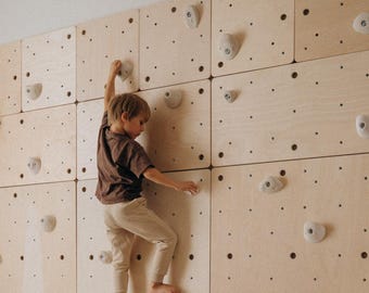 Small Kids Climbing Wall - Modular Indoor Playroom Starter Set with Holds