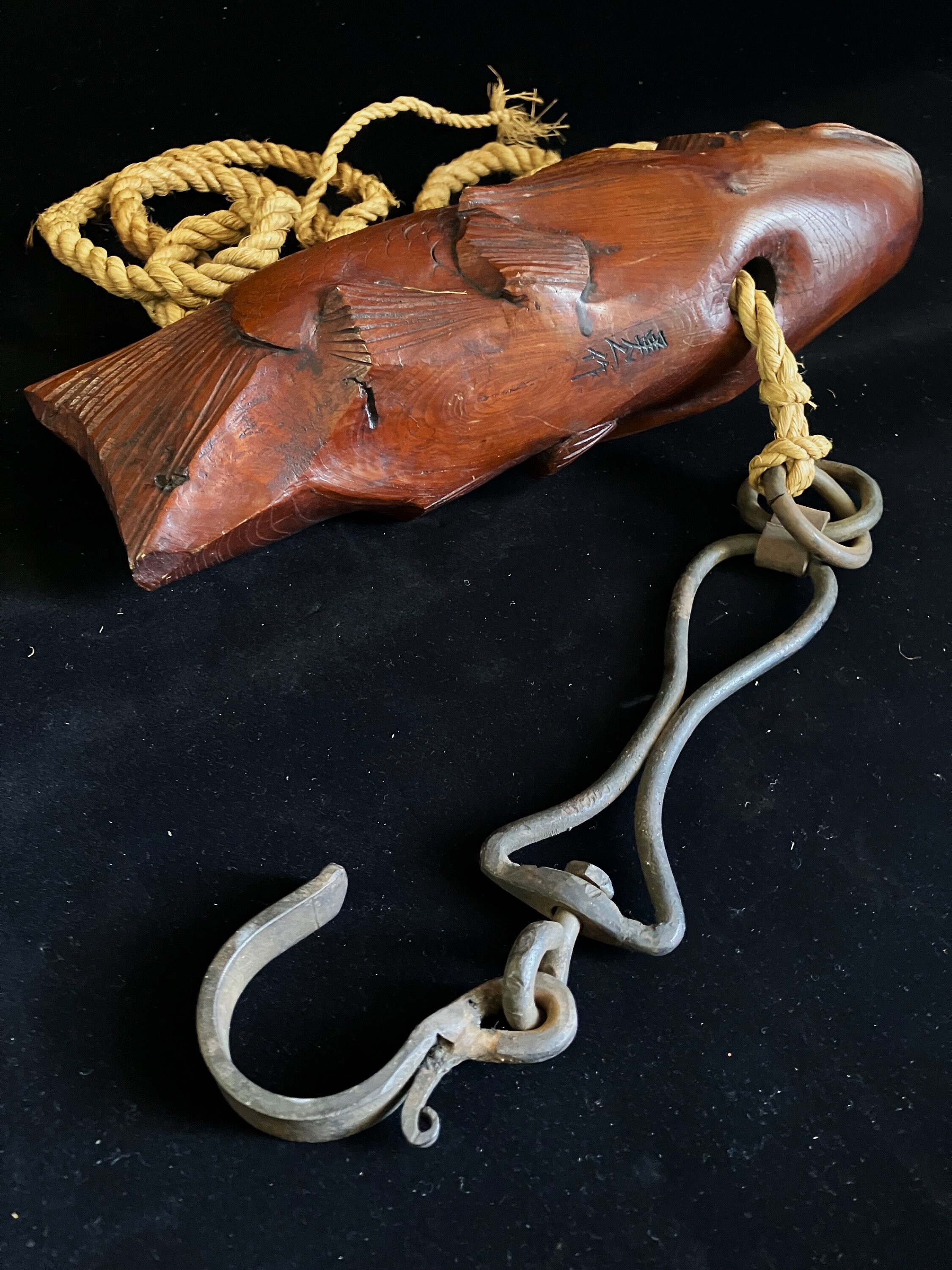 Vintage Wooden Fish Decor From Japan - Koi Shape - Jizaikagi