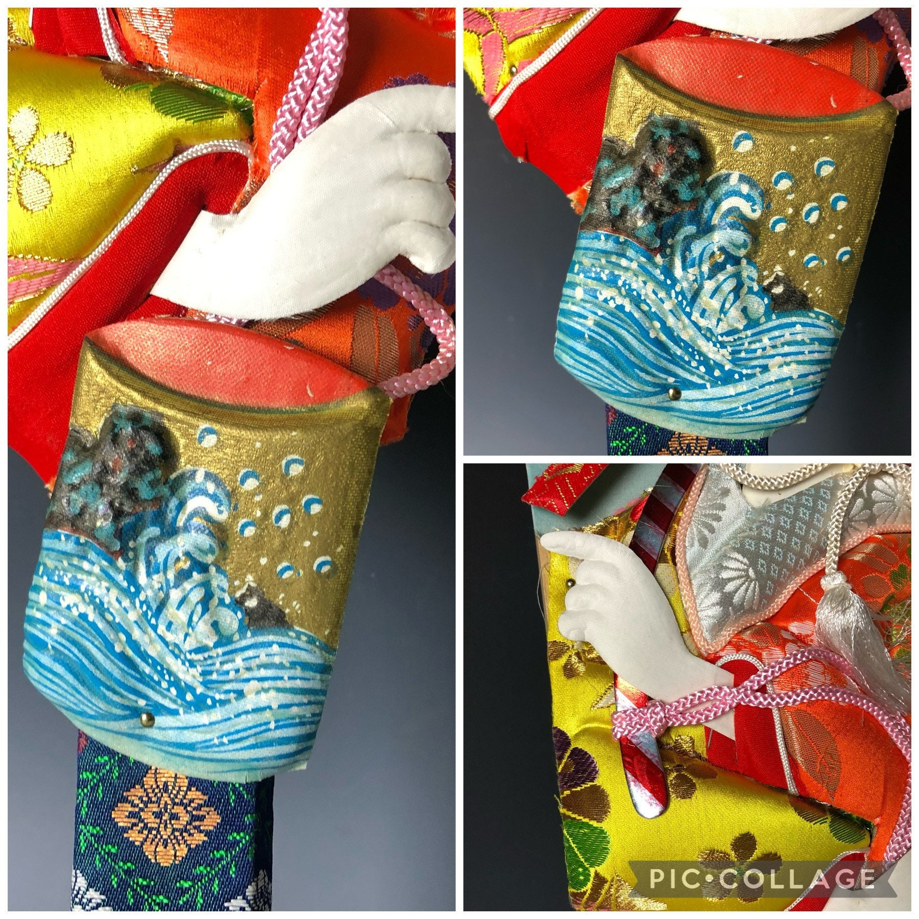 御羽子板　3点セット　Japanese paddle doll. Hagoita: Traditional Japanese Crafts by Fujiki