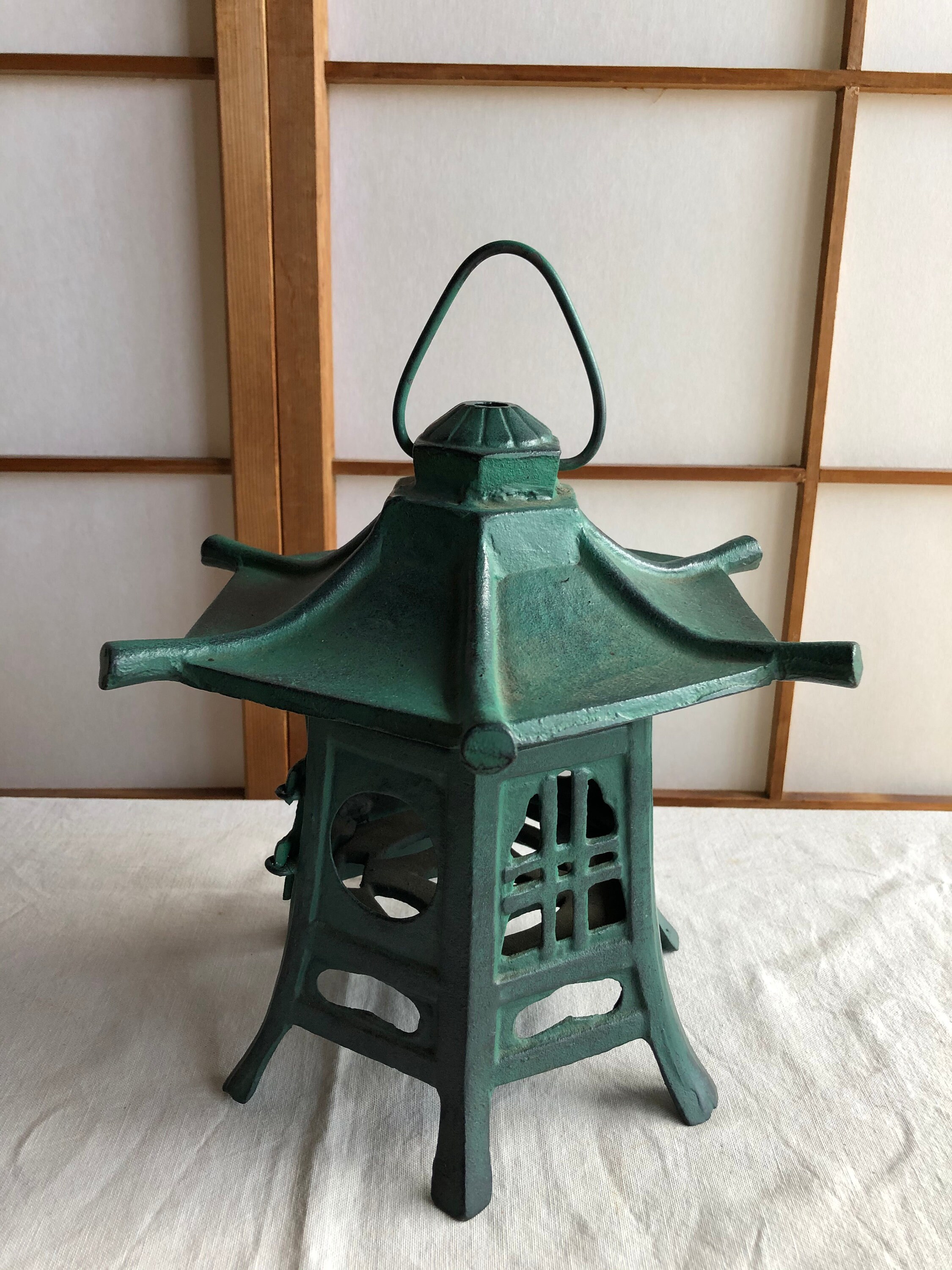 Japanese Iron Lantern Decoration Interior Garden Buddhist Etsy