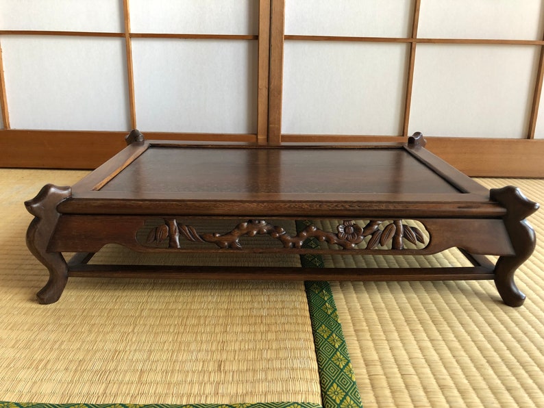 Japanese Wooden Bonsai Stand Table Hand Carved Display Stand Etsy