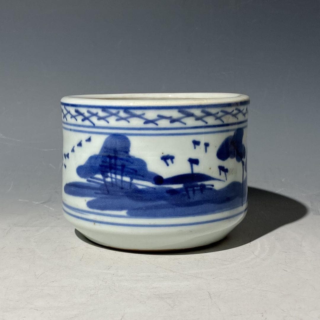 Japanese Blue and White Ceramic Hibachi - Etsy
