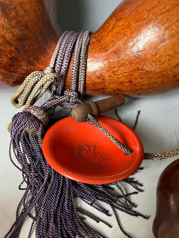 Set of 3 Japanese Lacquered Calabash Ornaments | Hyotan Gourd
