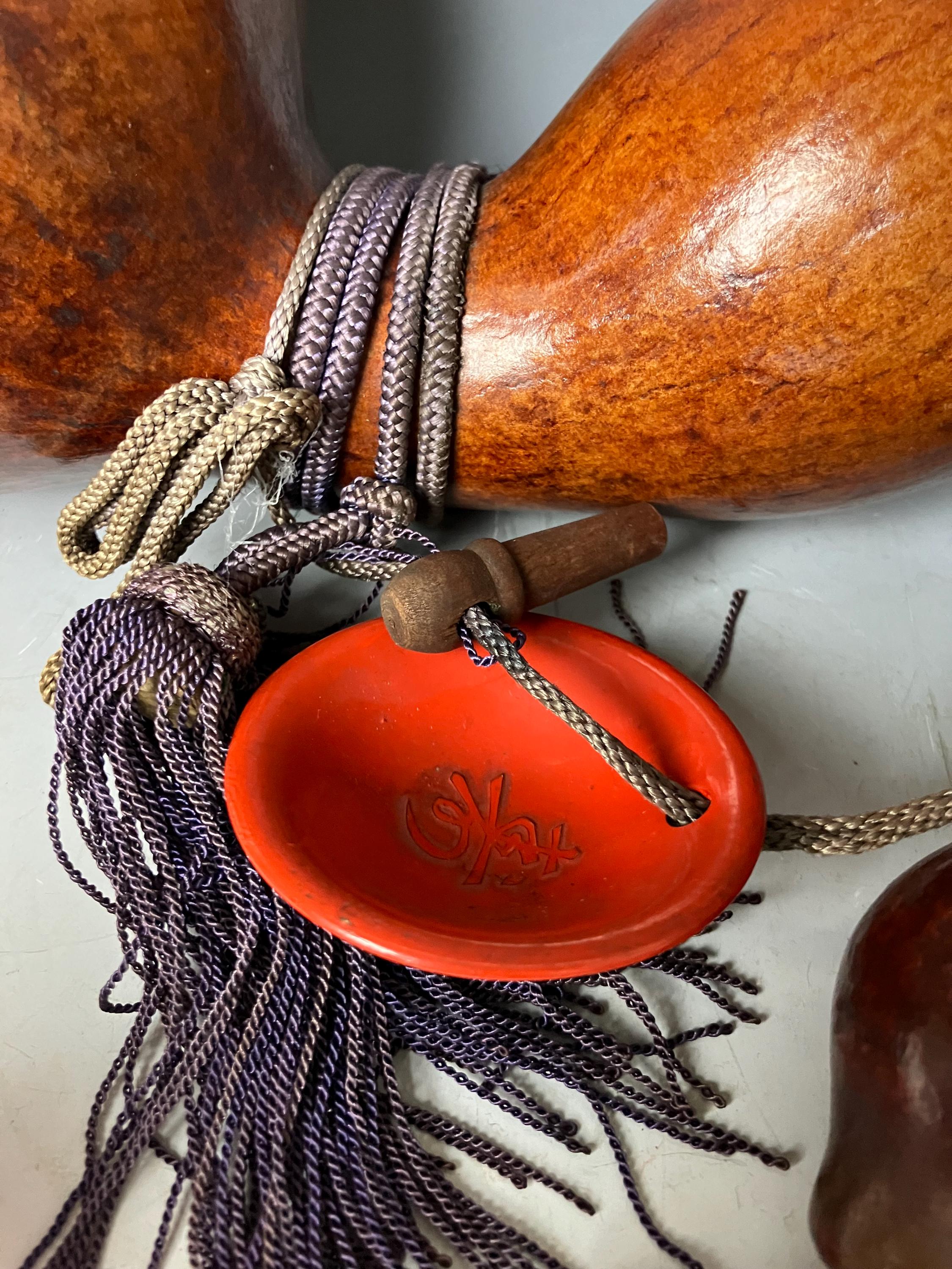Set of 3 Japanese Lacquered Calabash Ornaments | Hyotan Gourd