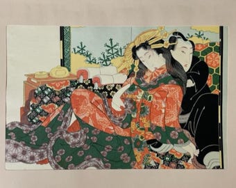 Hand-Printed Reprint of Ukiyo-e - Japanese Original Woodblock Print - by Artist" 14x9.8in