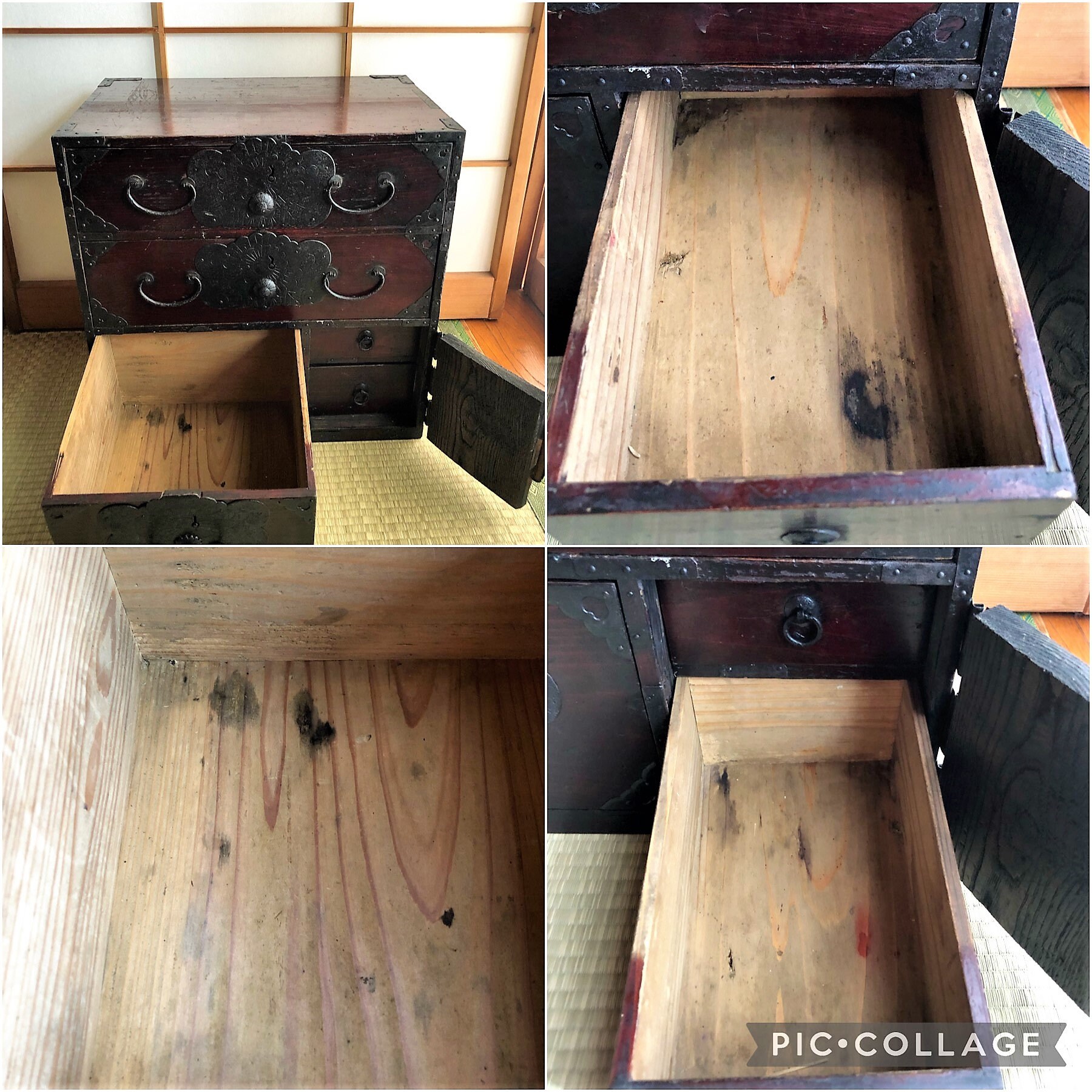 Antiker japanischer Möbelschrank 1800er Tansu Craft Braun | Etsy