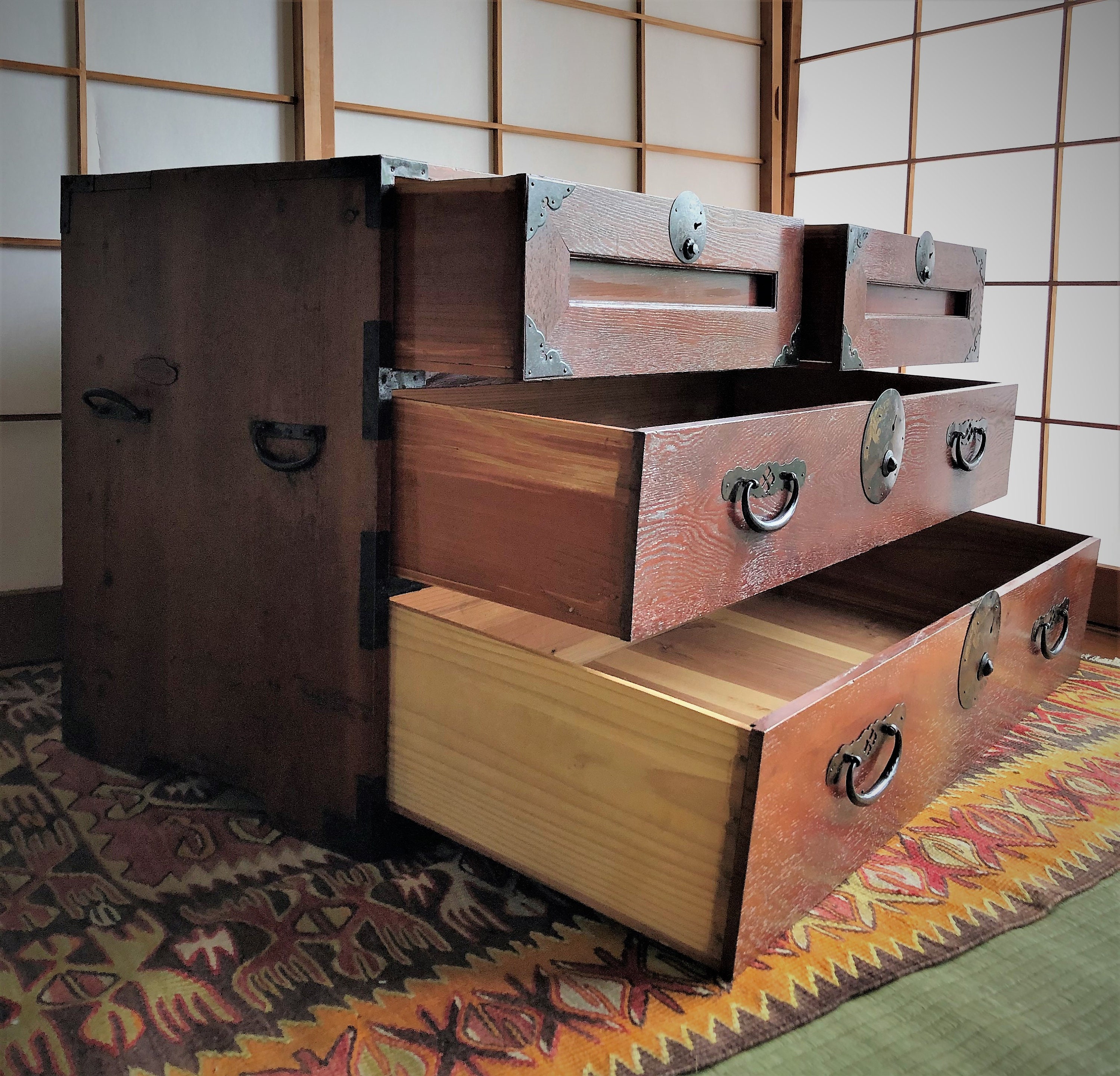 Antique Japanese Furniture Interior 1900s Tansu Craft Etsy