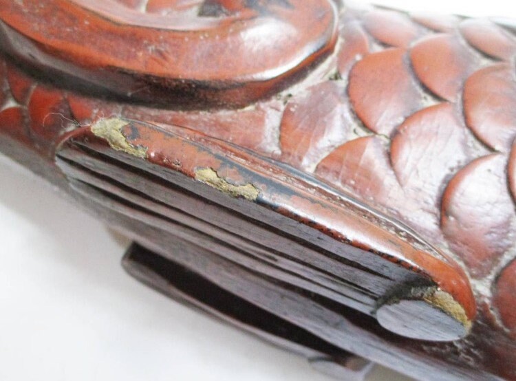Vintage Japanese Jizaikagi Fish Carving - Traditional Wooden Vintage Japanese Jizaikagi Fish Carving - Traditional Wooden