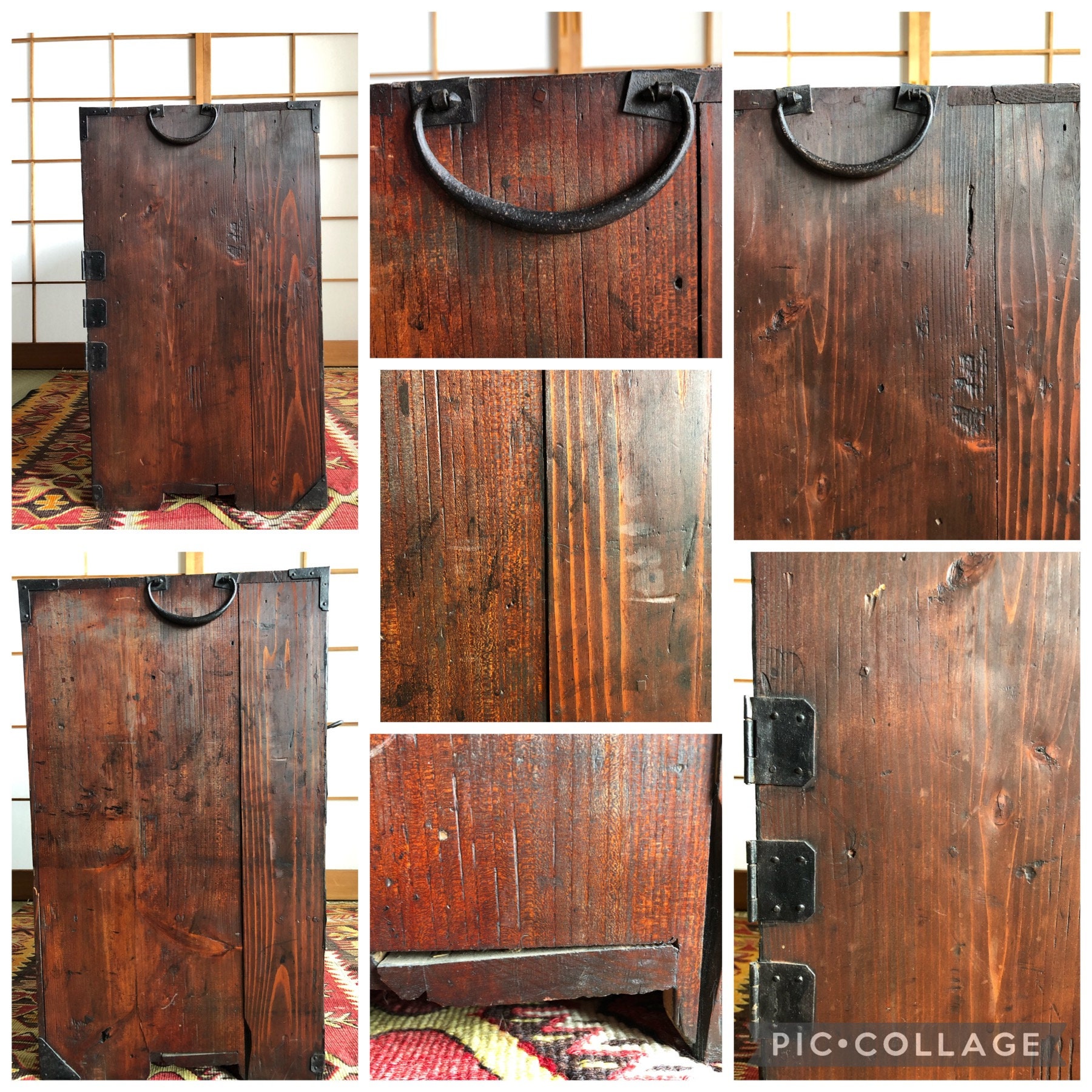 Muebles japoneses antiguos gabinete de madera Isho Dansu | Etsy