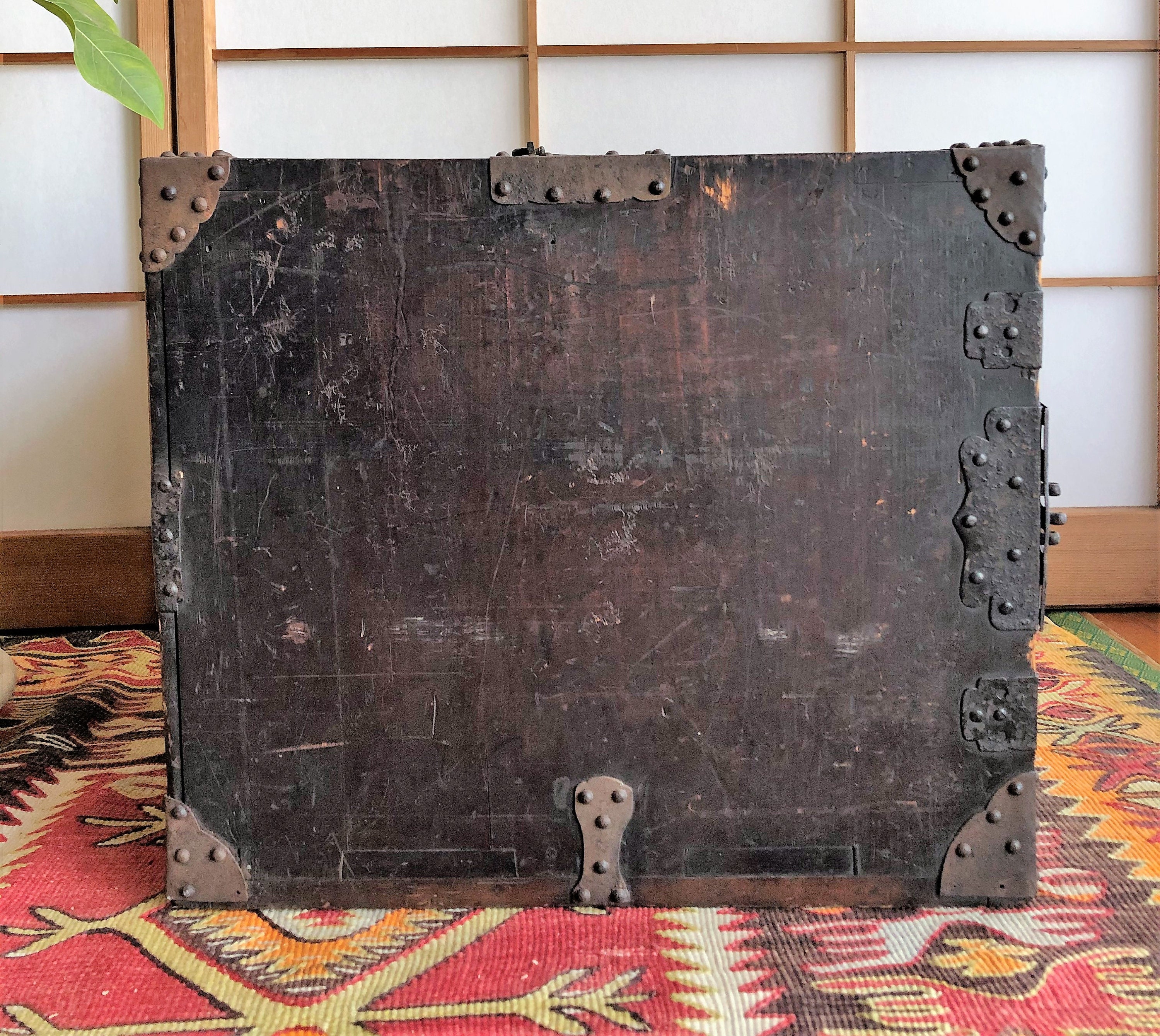 Antique Japanese Wooden Furniture Sea Chest Funatansu Etsy UK