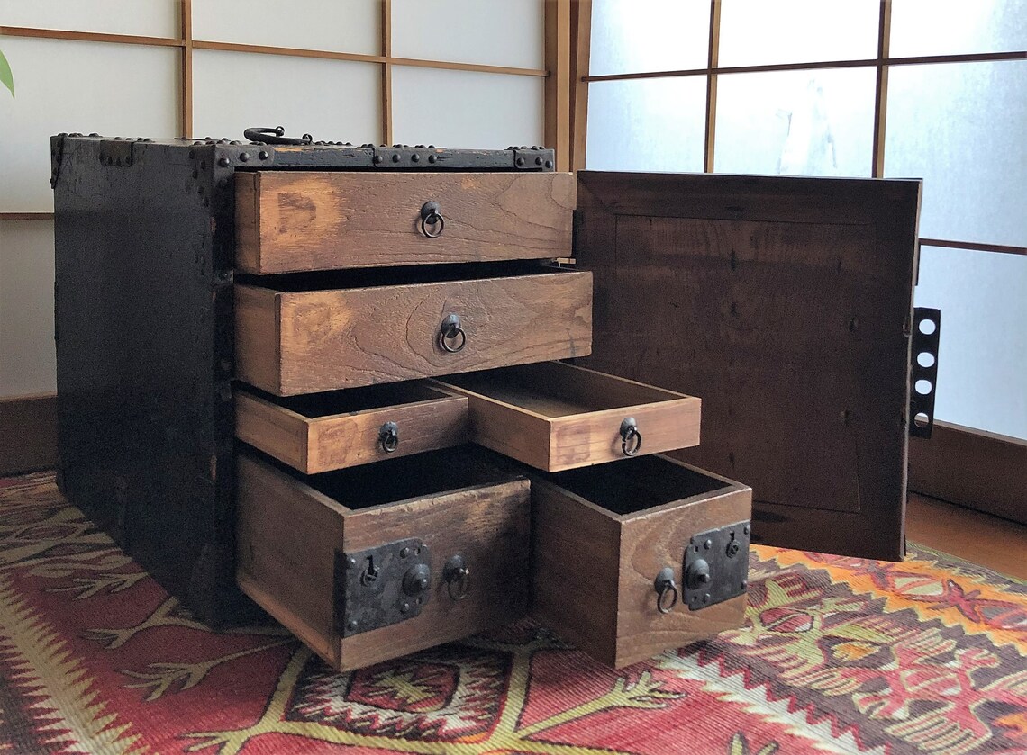 Muebles de madera japoneses antiguos Pecho de mar Funa-tansu | Etsy