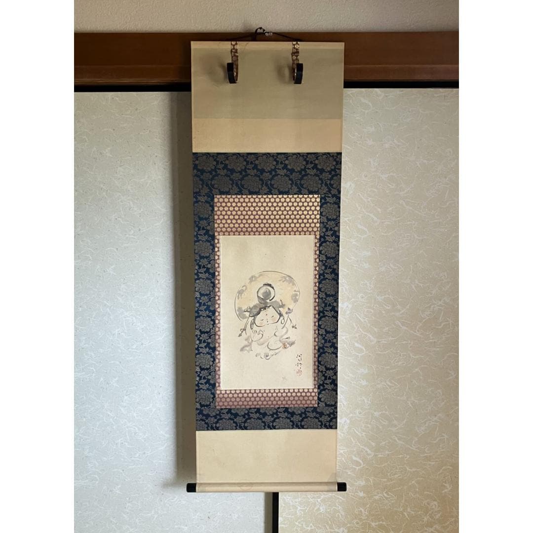 Japanese Hanging Scroll Kakejiku – Kannon Bodhisattva Ink Painting by ...