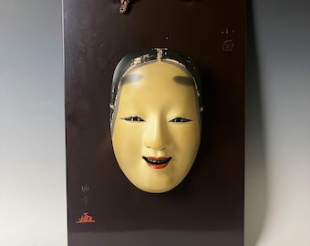 Masque Ikku Sennin extremement rare du théâtre no en bois