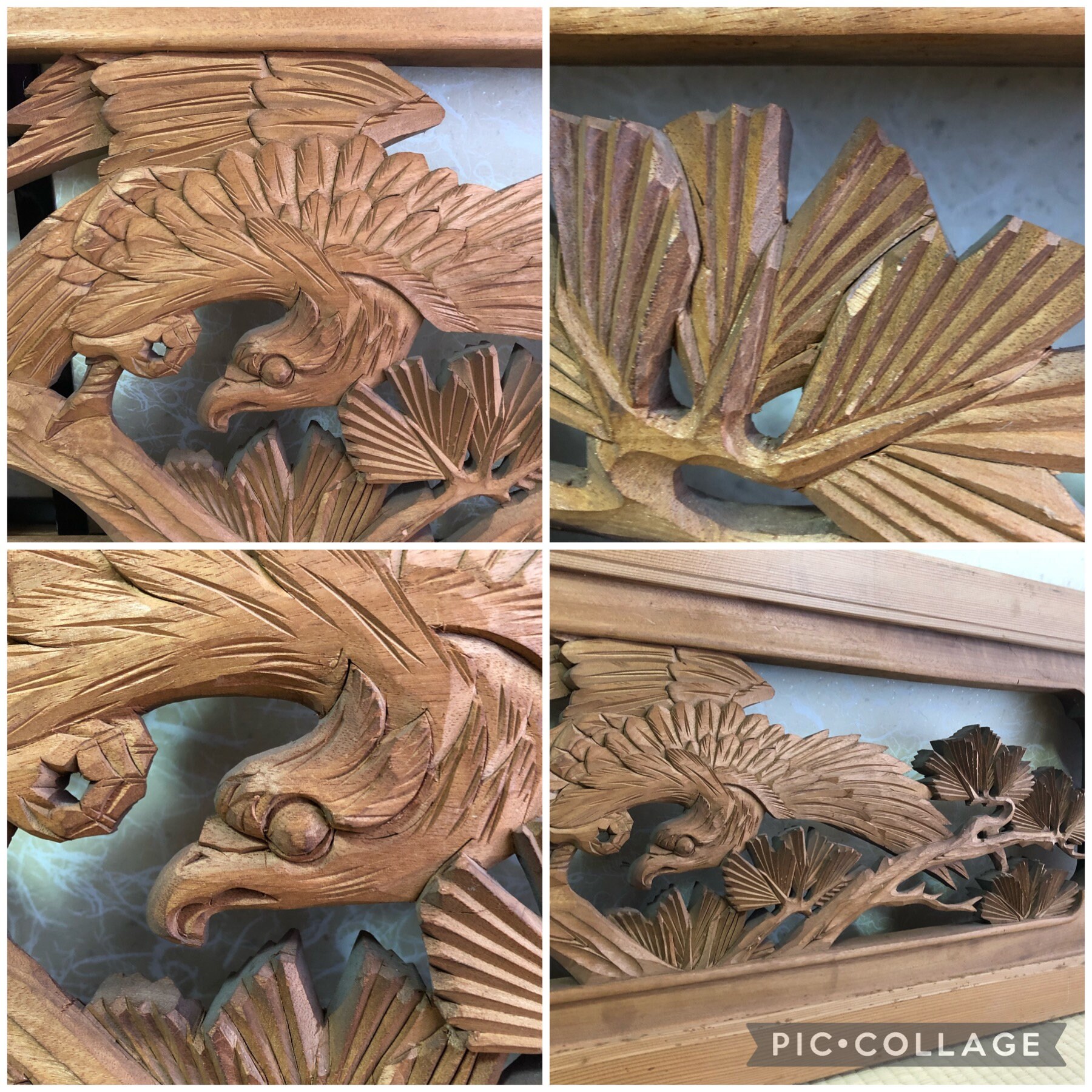 Antique Japanese Wooden Carving Interior Decorative Wood art Etsy